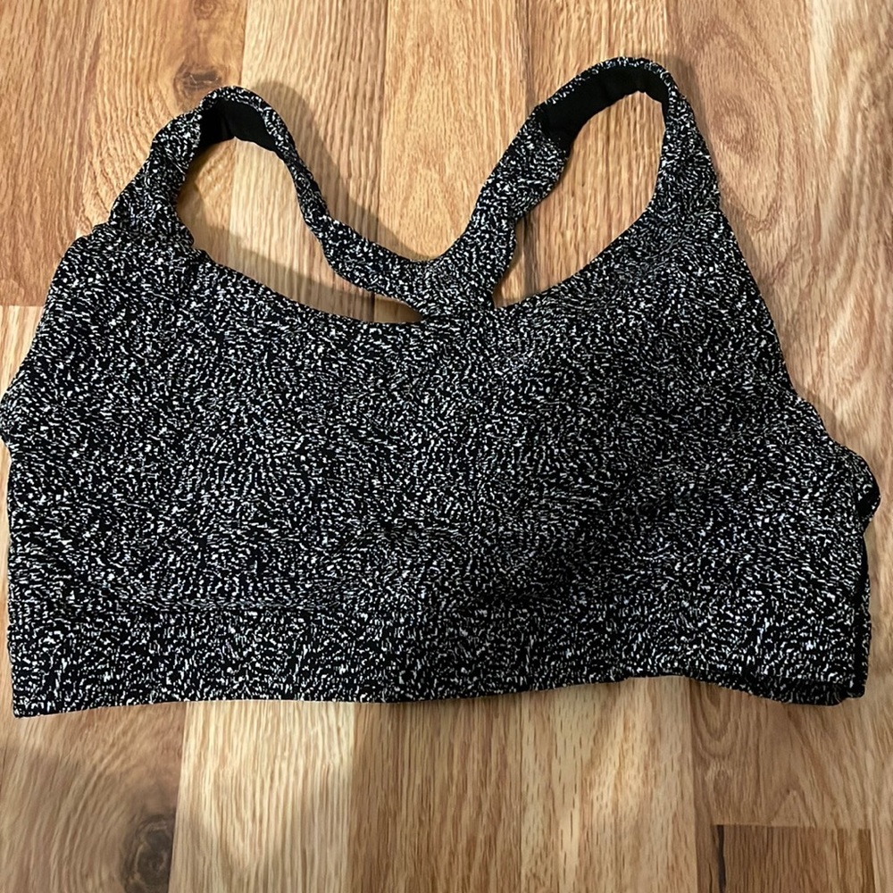Athleta black print sports bra